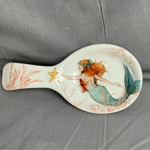 Mermaid Spoon Rest with Coral Design